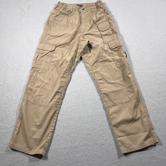 5.11 Tactical Series Pants Mens 28x30 Khaki Beige Cargo Pockets Ripstop Outdoor - Picture 1 of 10